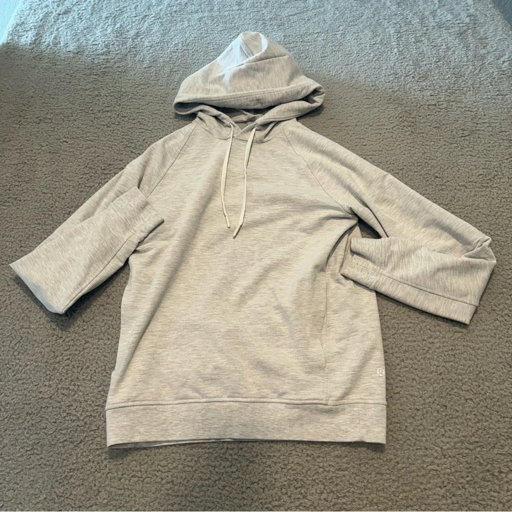 Lululemon City Sweat Pullover Hoodie Heathered Ultra Light Grey Size Small